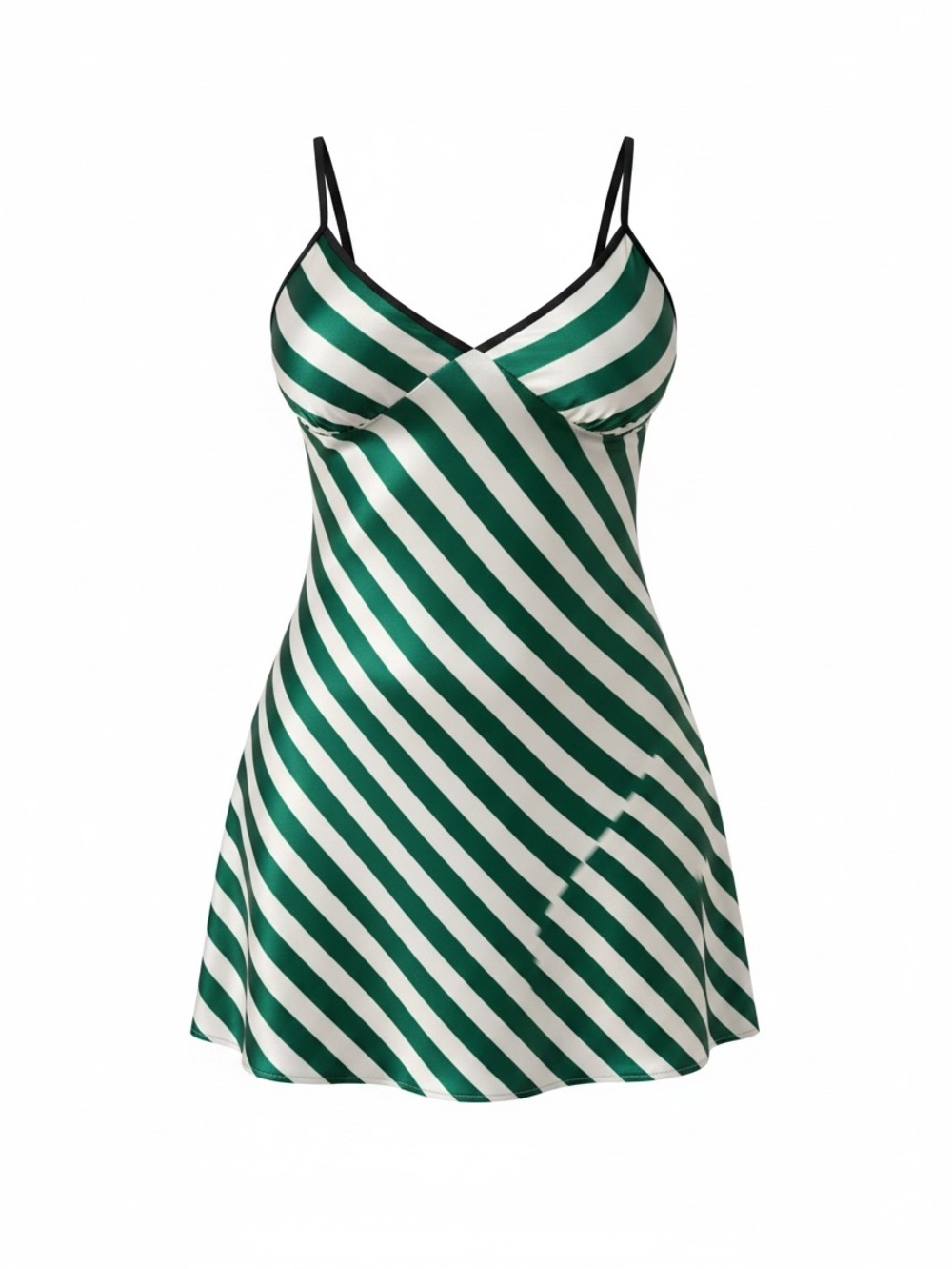 Gorgeous Green Striped Nightie Lingerie